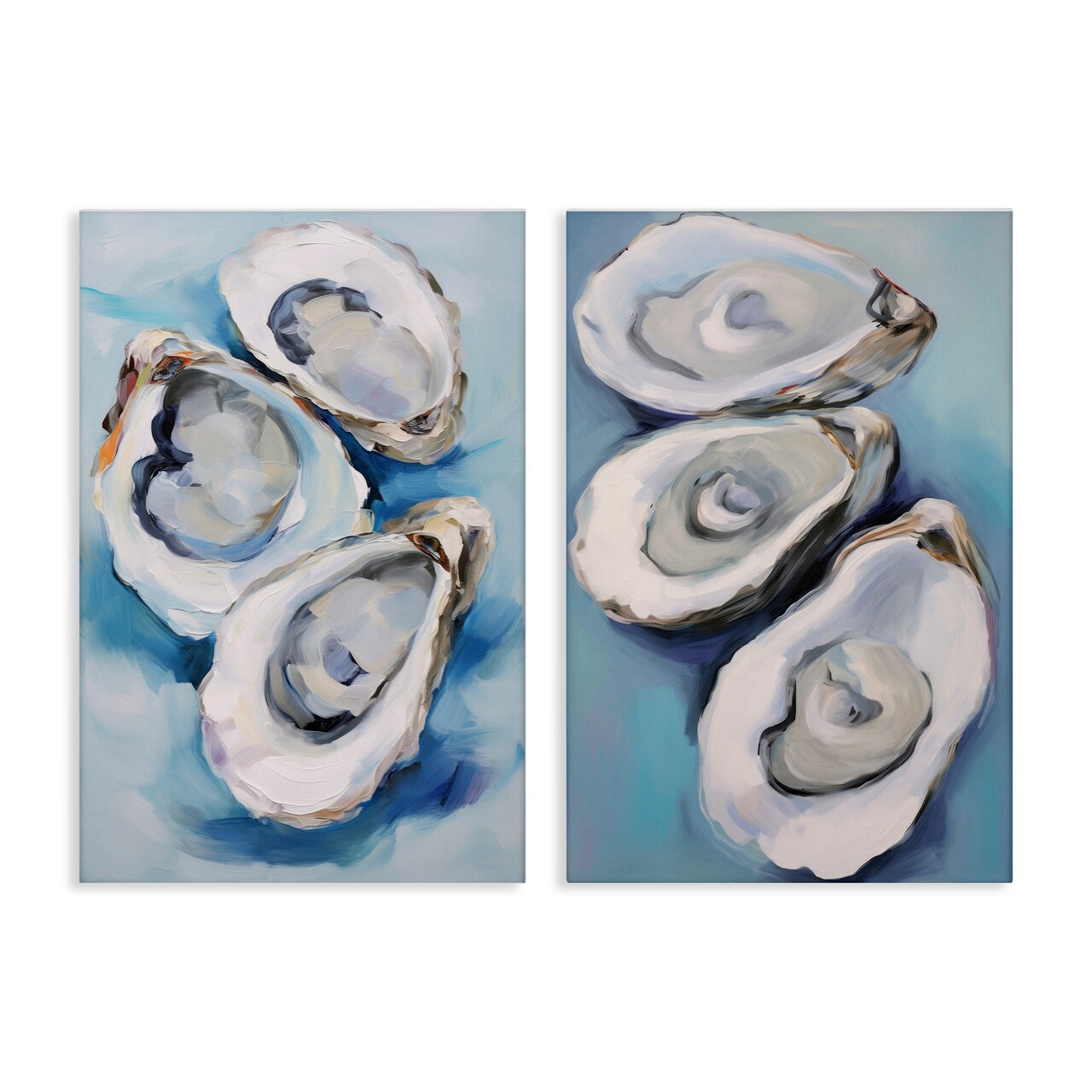 Stupell Industries Oysters on the Half Shell 2 pc Canvas Wall Art Set Design by Petal Prints Design